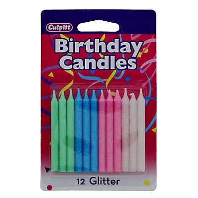 slide 1 of 1, DecoPac Assorted Glitter Candles, 12 ct