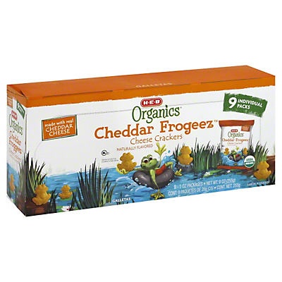 slide 1 of 1, H-E-B Organics Cheddar Frogeez Multipack, 9 ct