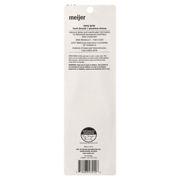 slide 5 of 5, Meijer Easy Grip Foot Brush and Pumice Stone, 1 ct