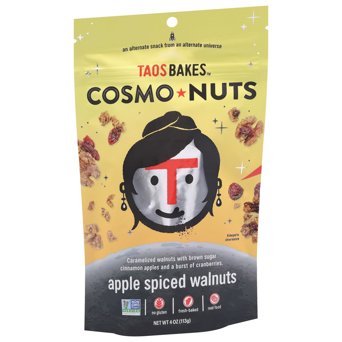 slide 5 of 13, Taos Bakes Apple Spiced Walnuts 4 oz, 4 oz