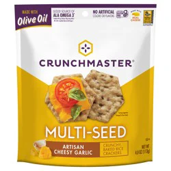 Crunchmaster Multi-Seed Artisan Cheesy Garlic Rice Crackers 4 oz