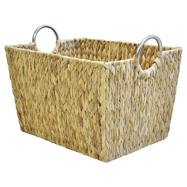 slide 1 of 1, Home Large Basket with Round Chrome Handle, 1 ct