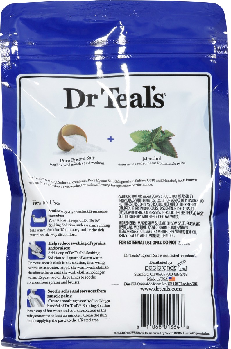 slide 9 of 13, Dr. Teal's Pre & Post Workout Pure Epsom Salt Fresh Scent with Citrus & Mint Soaking Solution 3 lb, 48 oz