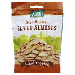 Fresh Gourmet Sliced Oven Roasted Almonds 3.5 oz