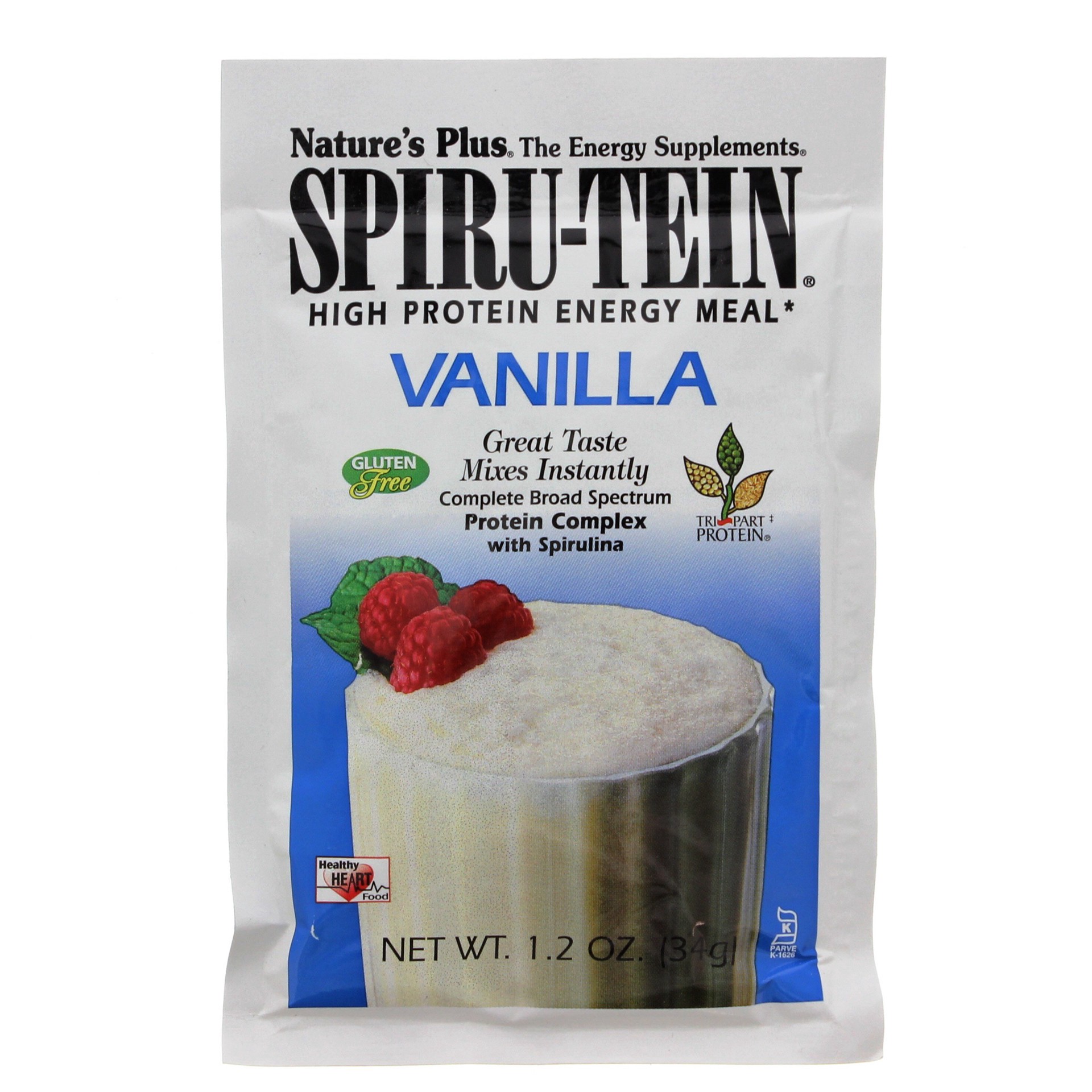 slide 1 of 1, Nature's Plus Spiru-Tein Vanilla High Protein Energy Meal Packet, 1.2 oz