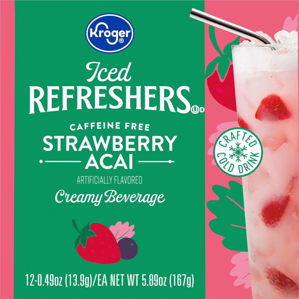 slide 4 of 4, Kroger Strawberry Acai Iced Refresher Pods, 12 ct