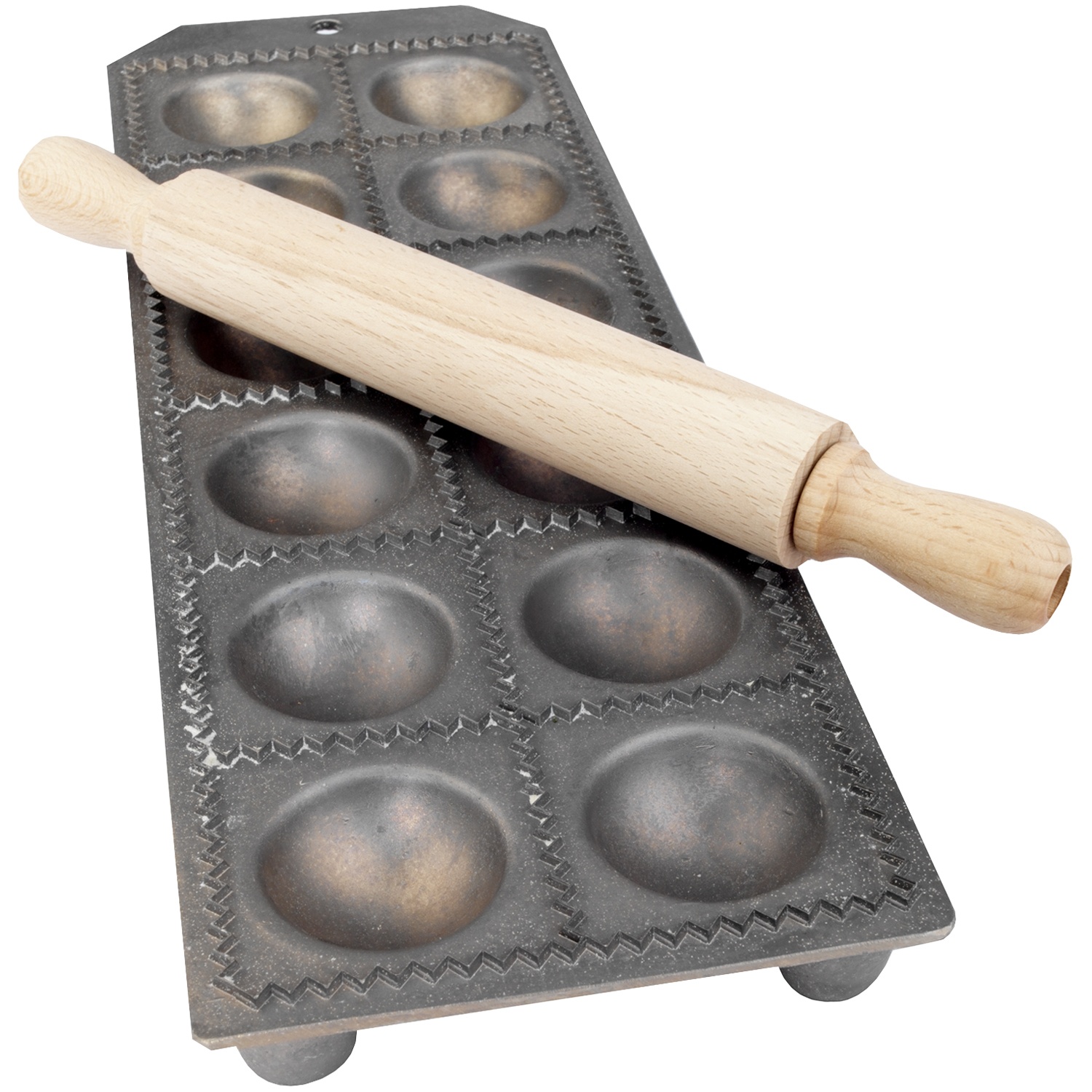 slide 1 of 1, Eppicotispai Round Italian Ravioli Maker with Rolling Pin, 1 ct