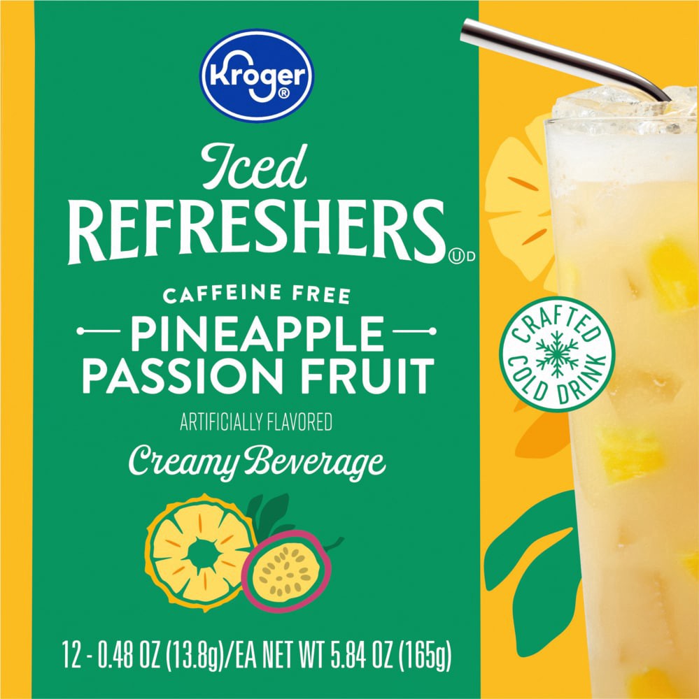 slide 2 of 4, Kroger Pineapple Passion Fruit Iced Refreshers, 12 ct