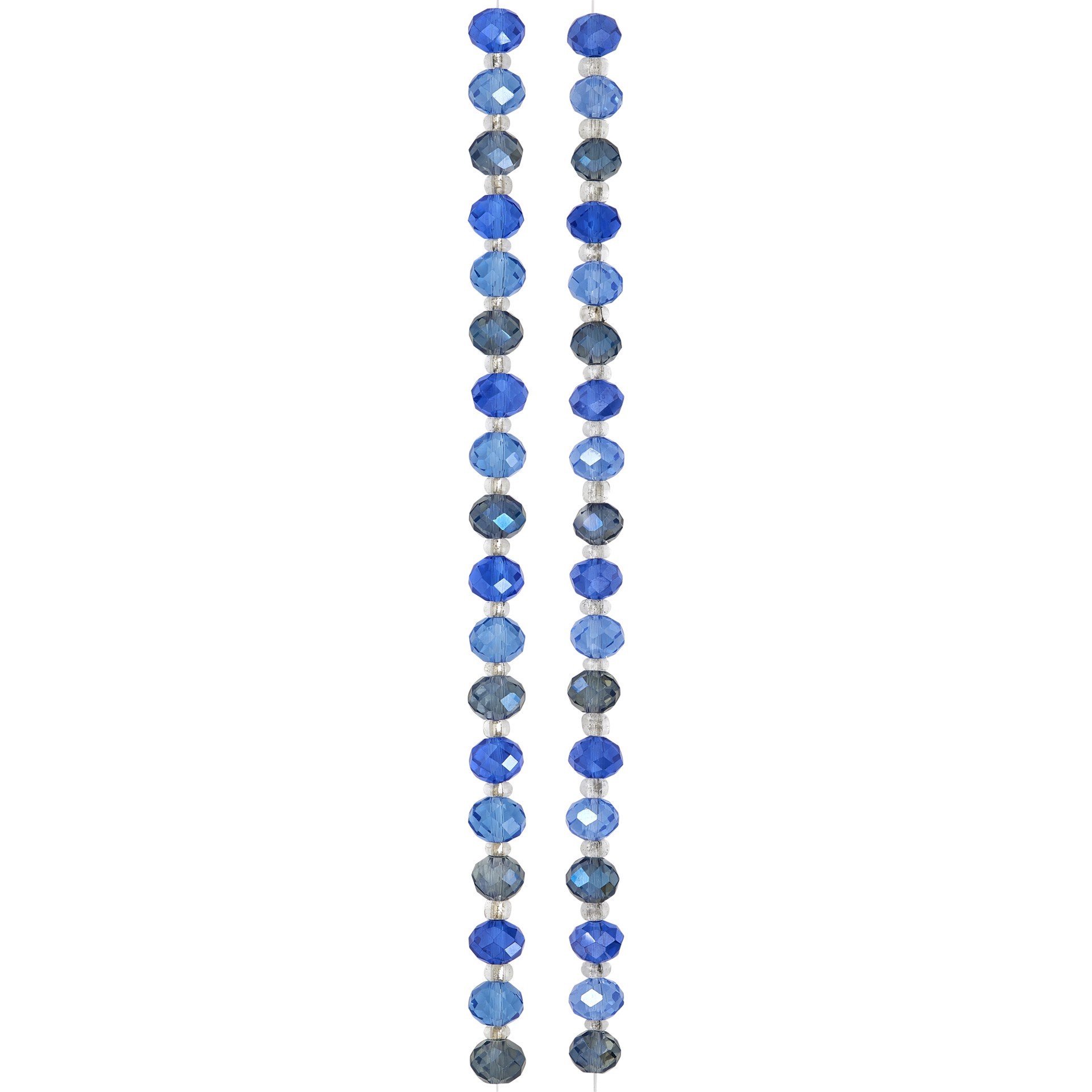 slide 2 of 3, Blue Mix Faceted Glass Rondelle Beads, 8mm By Bead Landing, 8mm