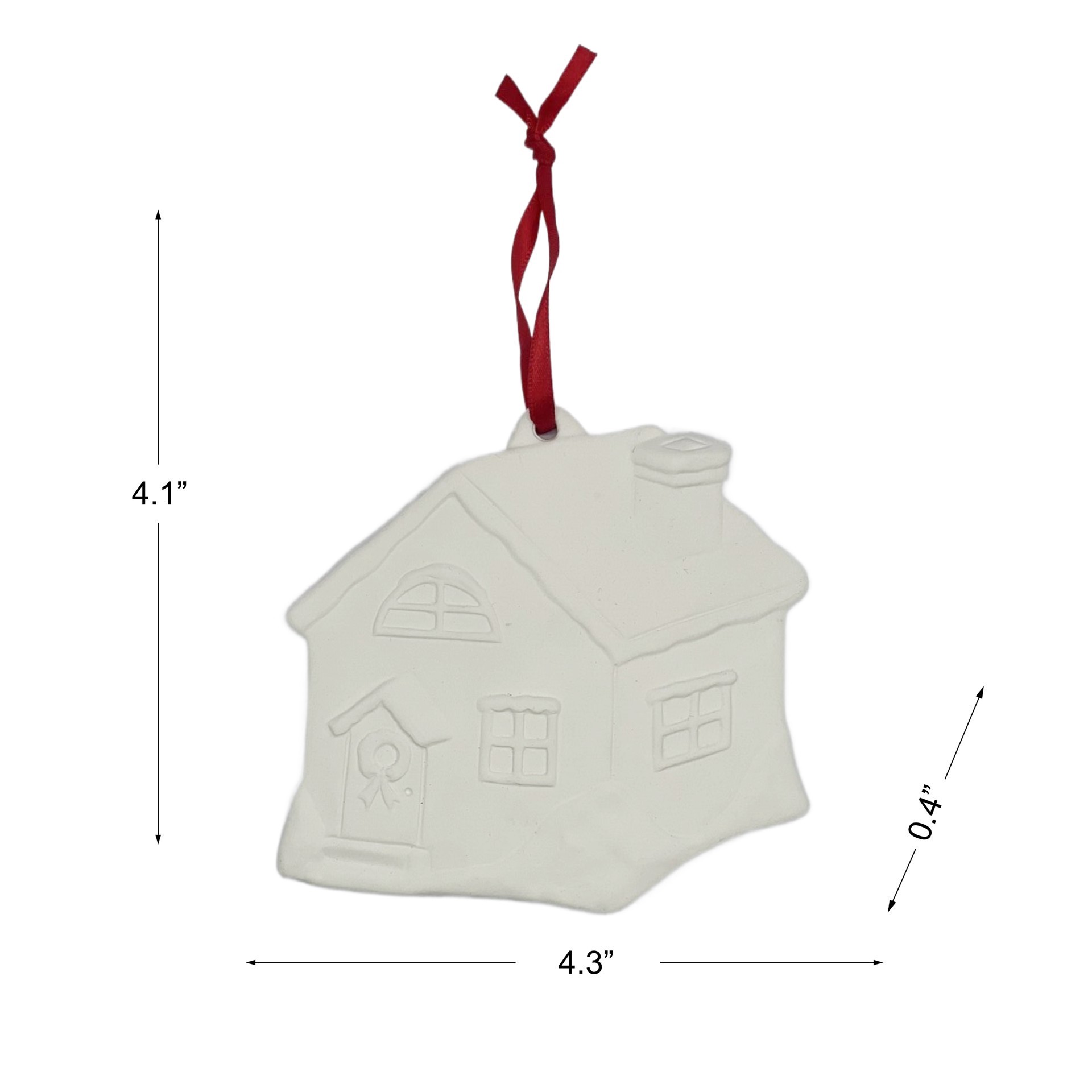 slide 2 of 4, 4.25" Diy Ceramic House Ornament By Make Market, 4.25 in