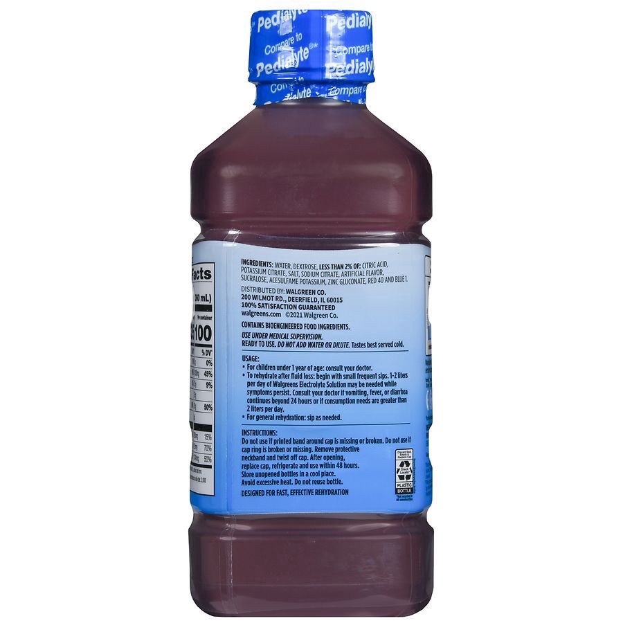 slide 4 of 5, Walgreens Pediatric Oral Electrolyte Solution with Zinc Grape, 33.8 oz