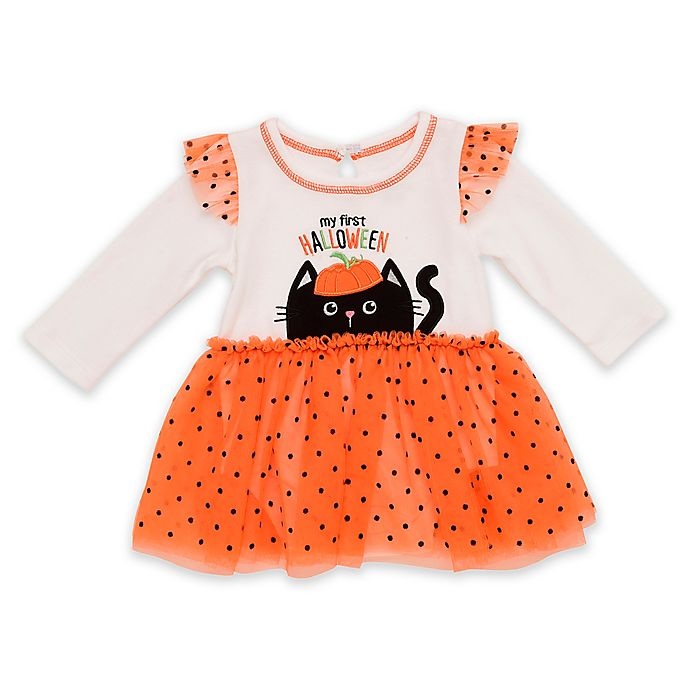 slide 1 of 1, Baby Starters Newborn First Halloween Dress with Attached Bodysuit - Orange/Black, 1 ct