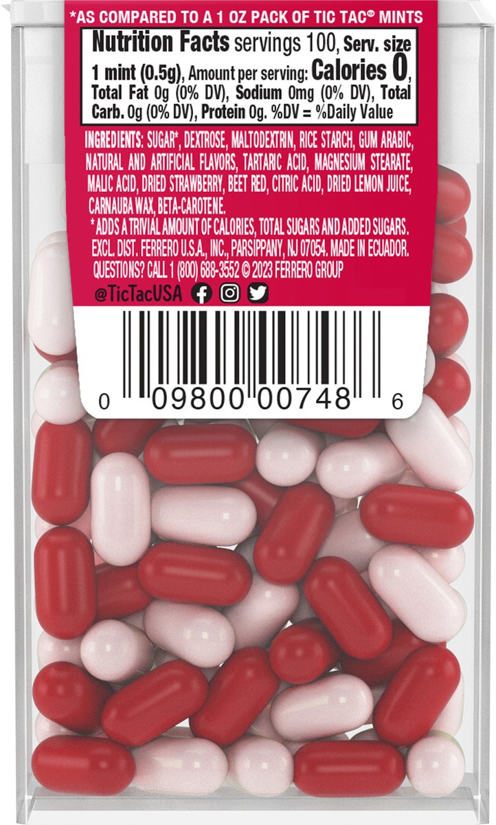 slide 9 of 12, Tic Tac Strawberry & Cream Mints 100 ea, 100 ct