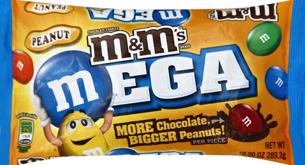 slide 5 of 5, M&M'S Peanut Chocolate Mega Size Candy Bag, 10.19 oz, 10.2 oz
