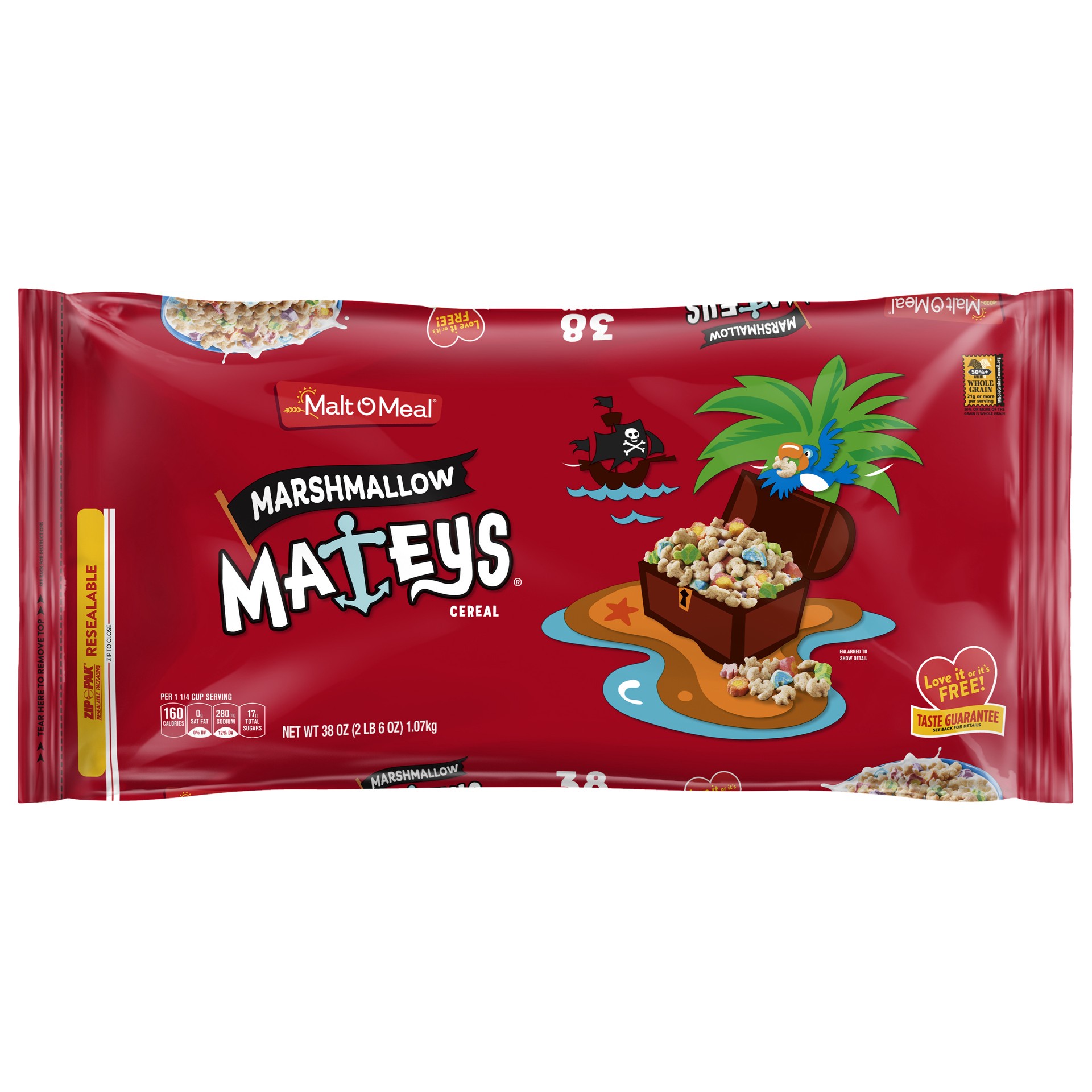 slide 1 of 2, Malt-O-Meal Marshmallow Mateys Breakfast Cereal with Marshmallow Bits, 38 OZ Bag, 38 oz