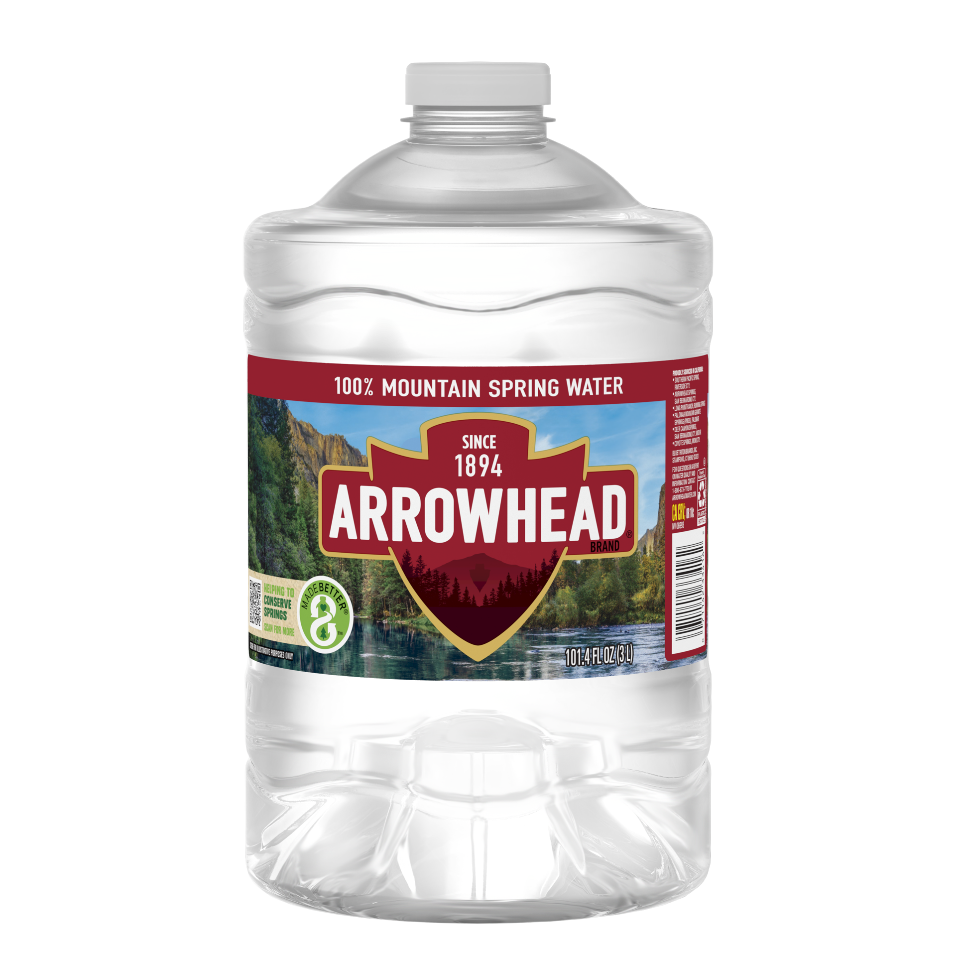 slide 1 of 4, Arrowhead 100% Mountain Spring Water Plastic Jug- 101.4 oz, 101.4 oz