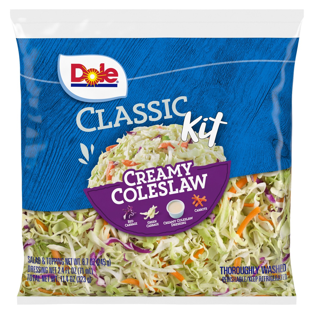 slide 1 of 1, Dole Creamy Coleslaw Classic Kit 11.4 oz, 11.4 oz