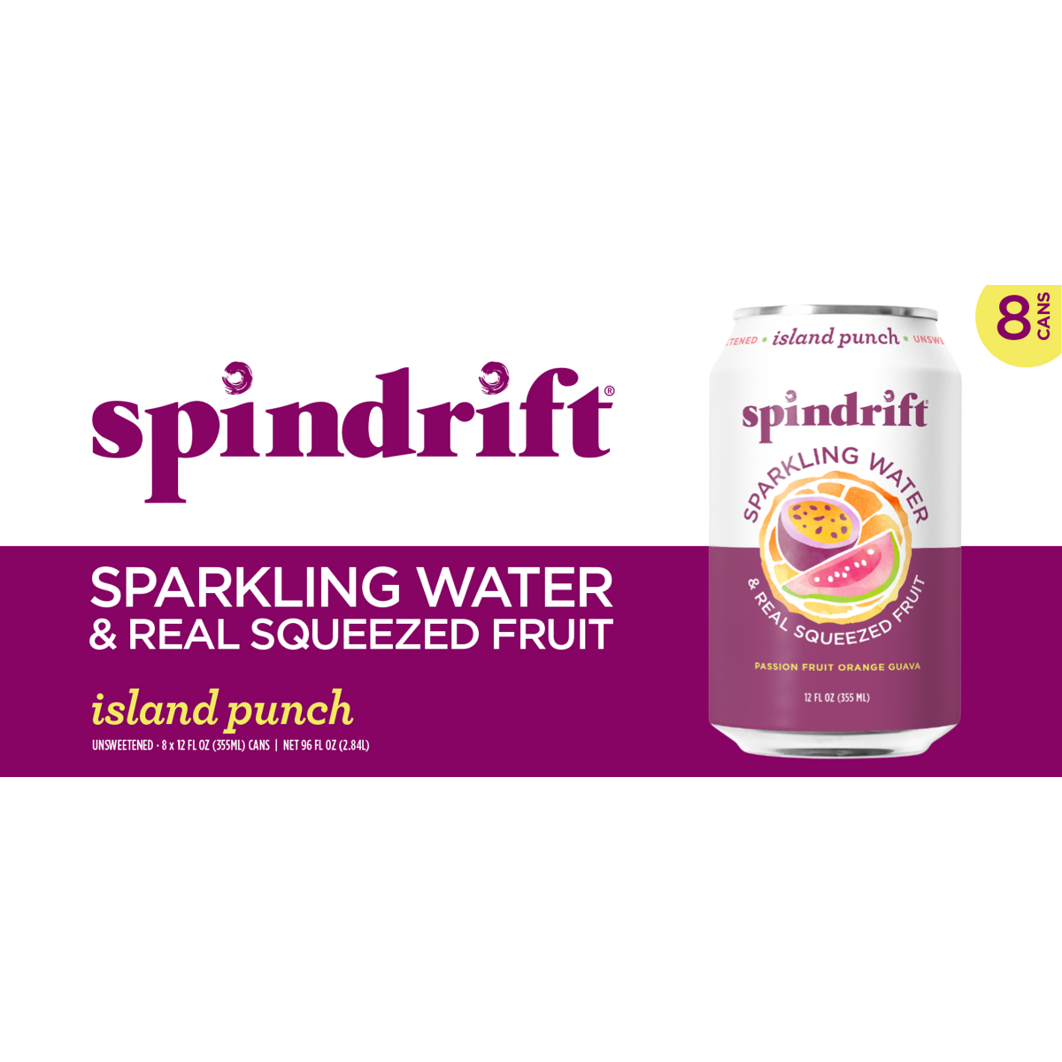 slide 1 of 1, Spindrift 12 oz. Island Punch Sparkling Water 8pk - 8 ct, 8 ct