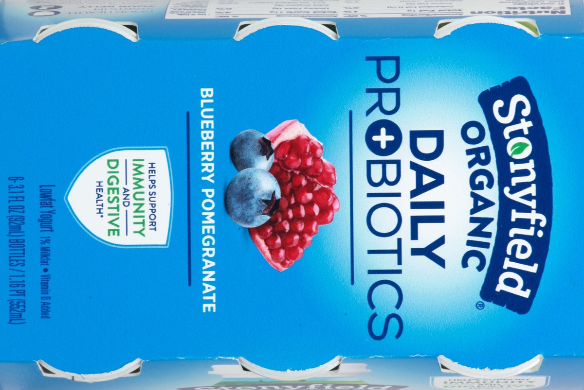 slide 6 of 10, Stonyfield Organic Daily Probiotics Blueberry Pomegranate Lowfat Yogurt, 6 ct