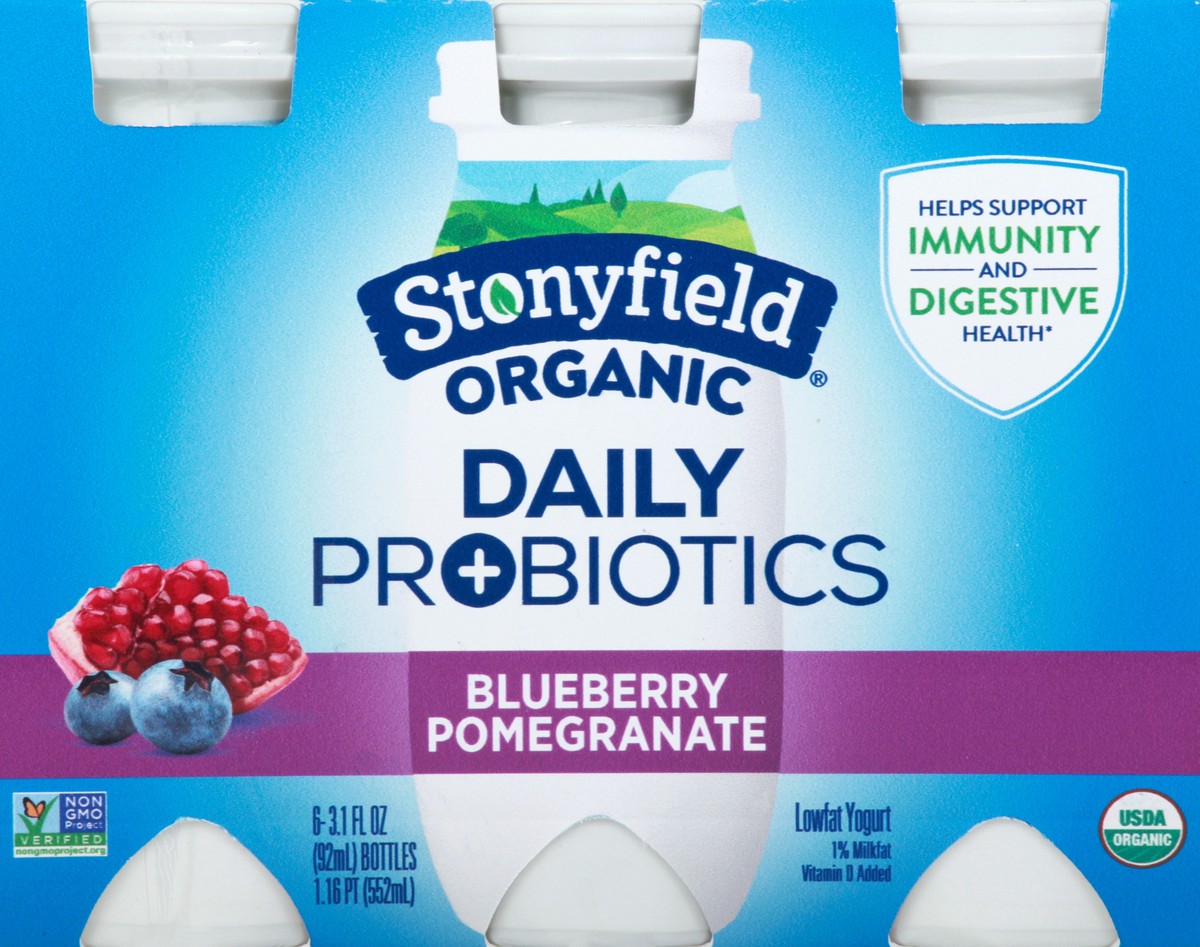 slide 9 of 10, Stonyfield Organic Daily Probiotics Blueberry Pomegranate Lowfat Yogurt, 6 ct