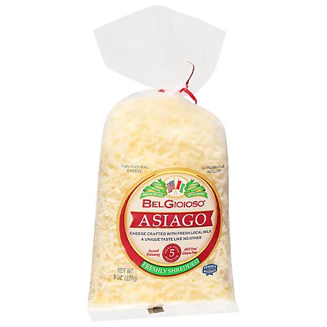slide 1 of 1, Belgioioso Asiago Shredded Twist Tie Bag - 8 Oz, 8 oz