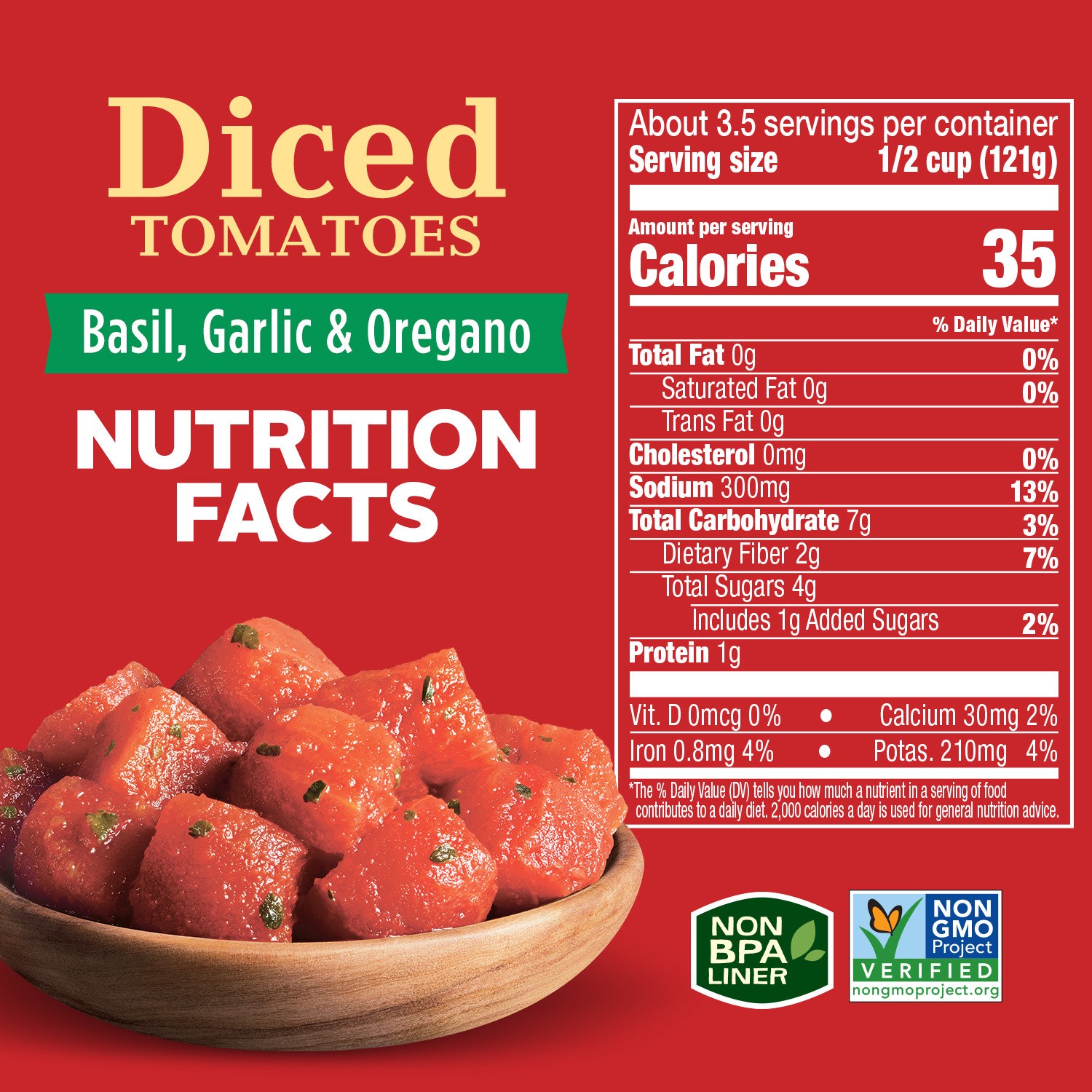 slide 4 of 5, Hunt's Diced Tomatoes with Basil Garlic and Oregano, 14.5 oz