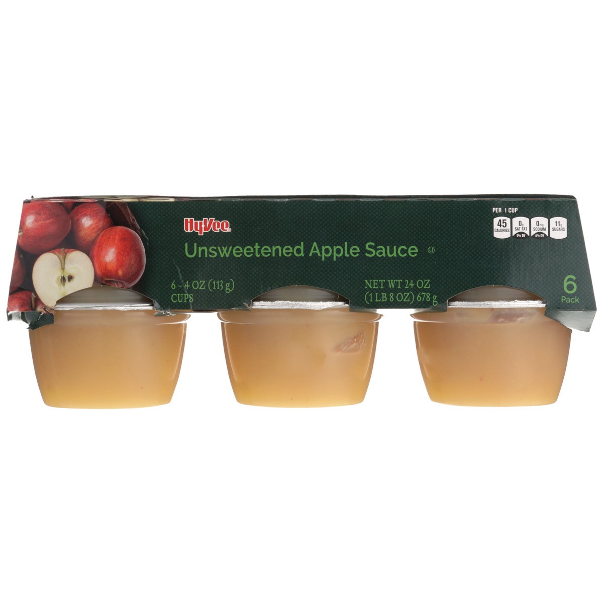 slide 2 of 8, Hy-vee Unsweetened Apple Sauce, 4 oz