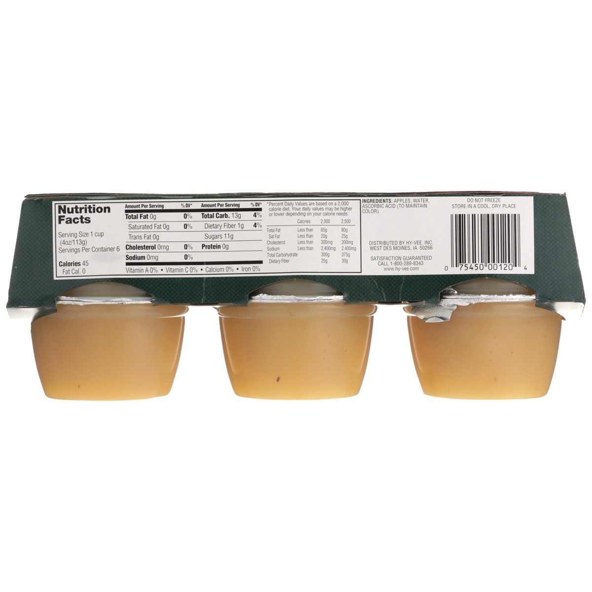 slide 8 of 8, Hy-vee Unsweetened Apple Sauce, 4 oz