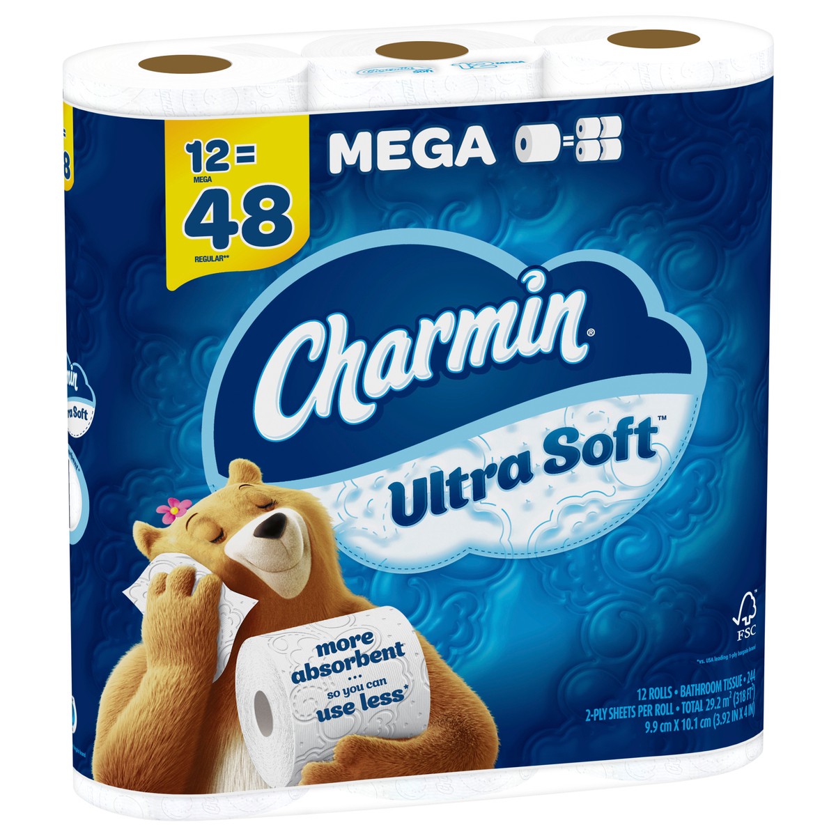 slide 2 of 5, Charmin Ultra Soft Toilet Paper 12 Mega Rolls, 244 Sheets Per Roll, 12 ct