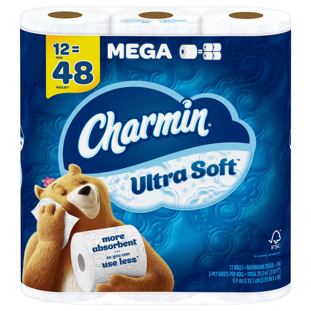 slide 1 of 5, Charmin Ultra Soft Toilet Paper 12 Mega Rolls, 244 Sheets Per Roll, 12 ct