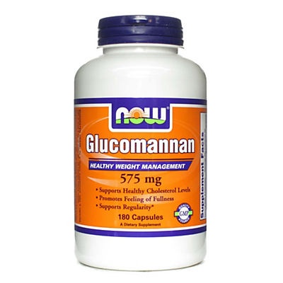 slide 1 of 2, NOW Glucomannan 575 mg Capsules, 180 ct