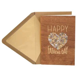 Hallmark Signature Wood Fathers Day Card for Dad (Nuts and Bolts Heart)