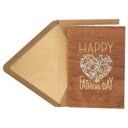 Hallmark Signature Wood Fathers Day Card for Dad (Nuts and Bolts Heart)