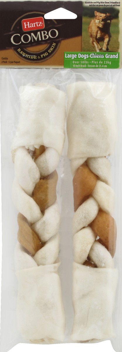 slide 2 of 2, Hartz Rawhide & Pig Skin Braids, Natural, 10 Inch, 2 ct; 10 in