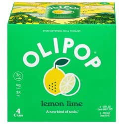 Olipop Lemon Lime Soda 4 - 12 fl oz Cans
