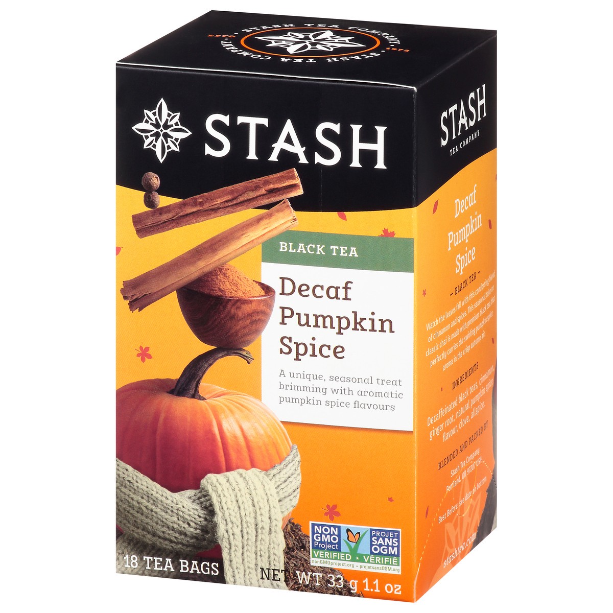 slide 2 of 9, Stash Black Tea, Pumpkin Spice, Decaf, Tea Bags, 18 ct