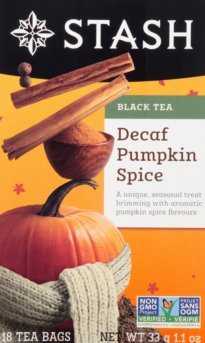 slide 7 of 9, Stash Black Tea, Pumpkin Spice, Decaf, Tea Bags, 18 ct