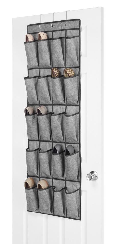 slide 1 of 1, Whitmor Over-The-Door Shoe Bags - Gray, 10 pair