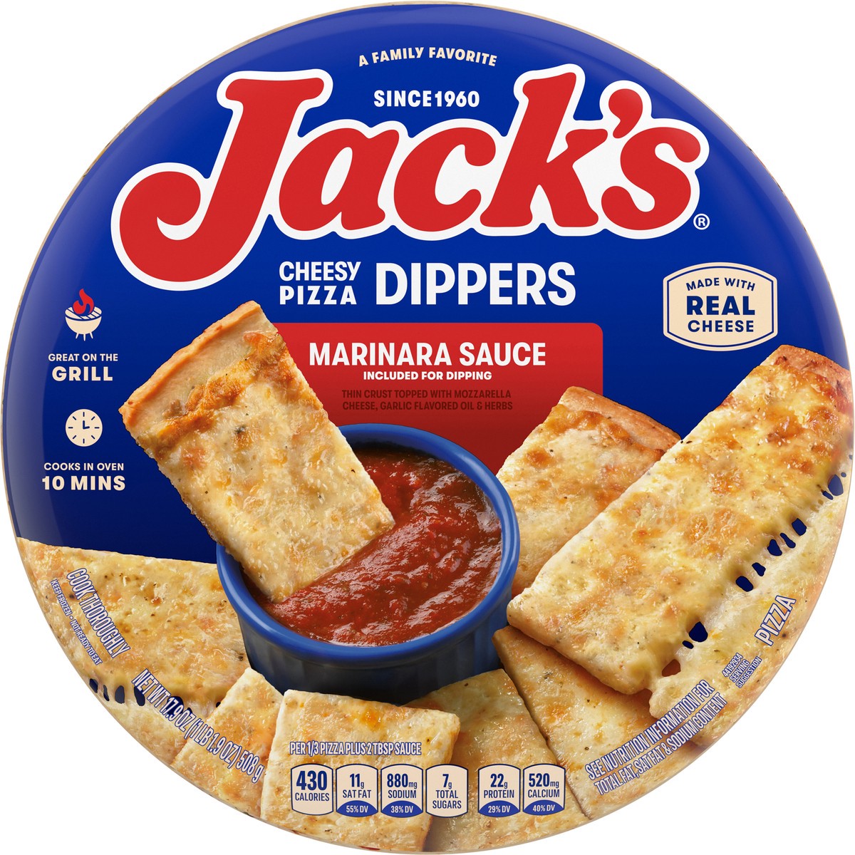 slide 4 of 7, Jack's Cheesy Pizza Dippers Frozen Meal, 17.9 oz