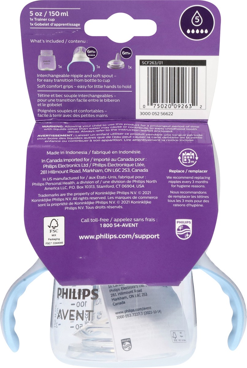 slide 2 of 11, Philips Avent Natural Trainer Sippy Cup with Fast Flow Nipple and Soft Spout, Clear, 5oz, 1pk, SCF263/01, 5 fl oz