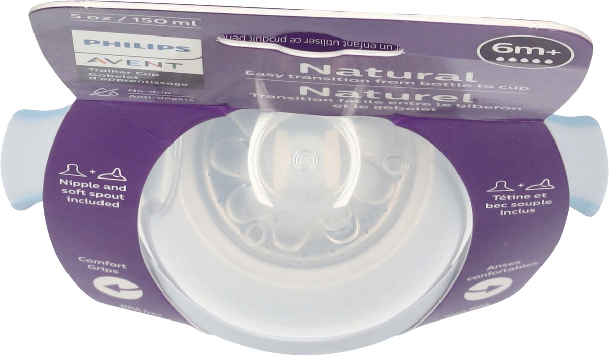 slide 9 of 11, Philips Avent Natural Trainer Sippy Cup with Fast Flow Nipple and Soft Spout, Clear, 5oz, 1pk, SCF263/01, 5 fl oz