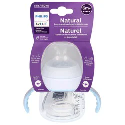 Philips Avent Natural Trainer Sippy Cup with Fast Flow Nipple and Soft Spout, Clear, 5oz, 1pk, SCF263/01