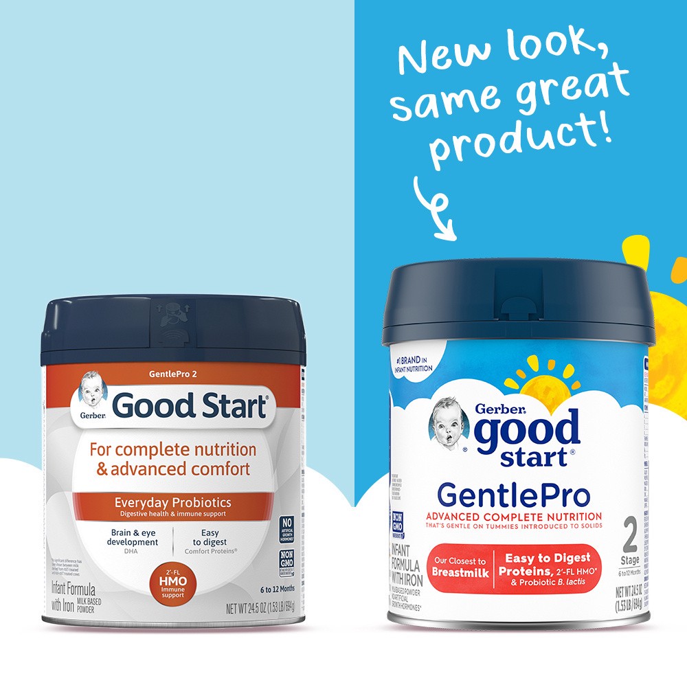 slide 2 of 5, Gerber Good Start, Baby Formula Powder, GentlePro, Stage 1, 24.5 Ounce, 24.5 oz