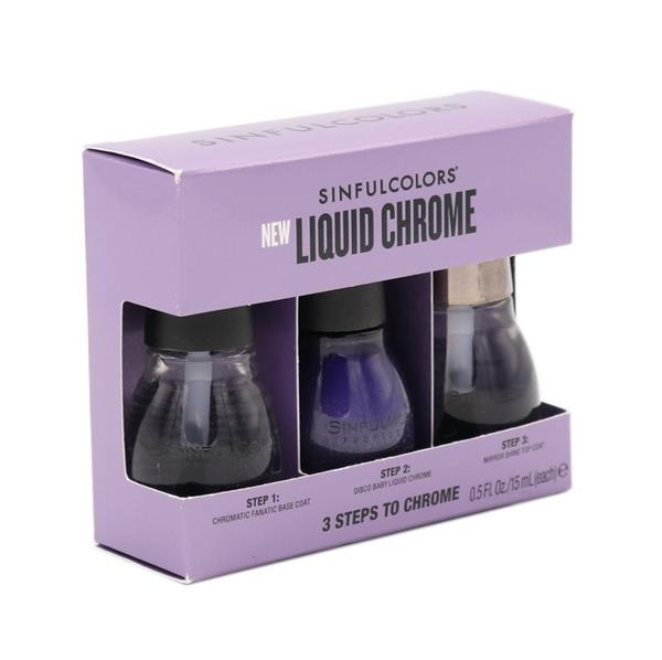 slide 1 of 1, Sinful Colors Liquid Chrome Disco Baby 3Ct, 0.5 fl oz