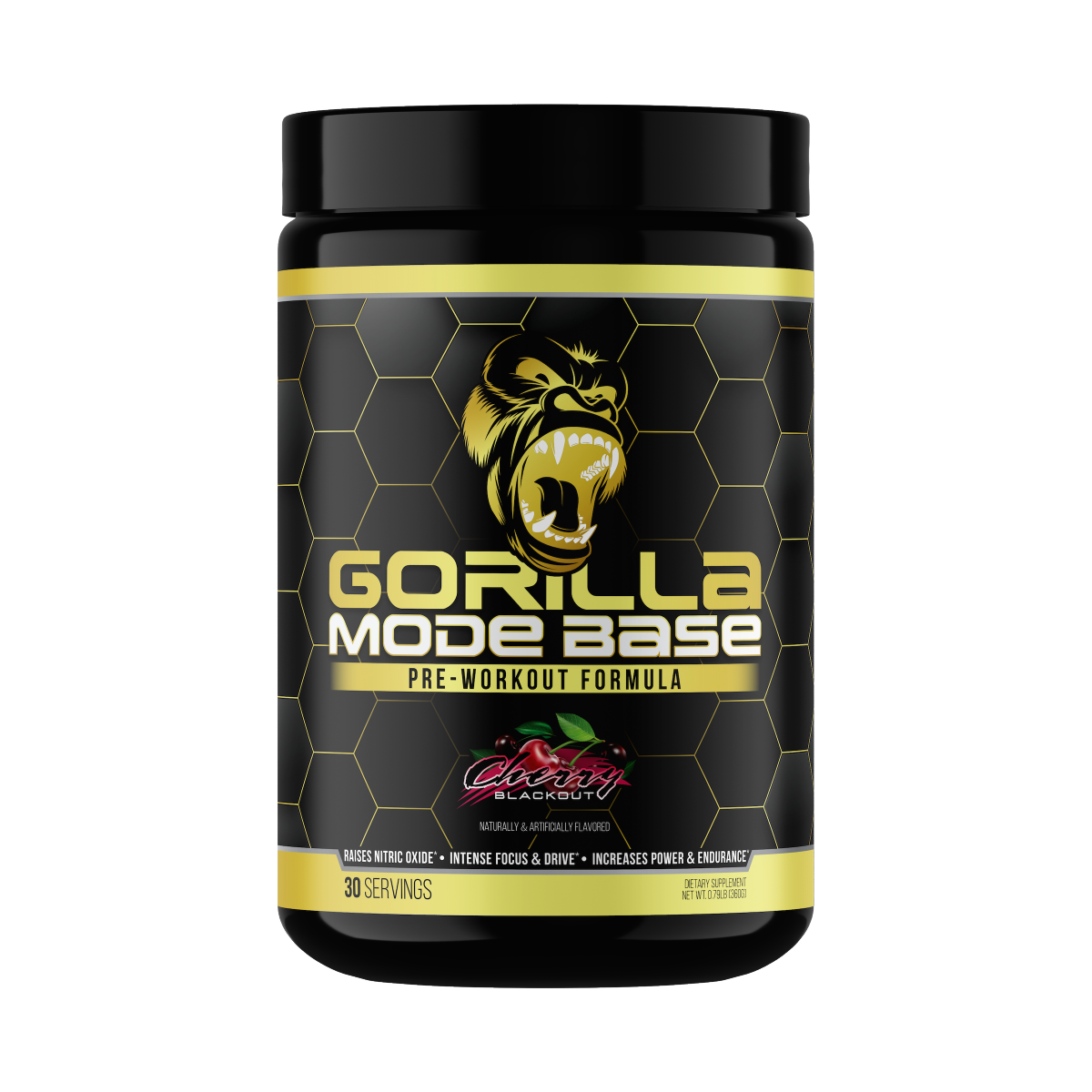 slide 1 of 9, Gorilla Mode Base Preworkout Cherry Blackout 30 Servings, 1 ct
