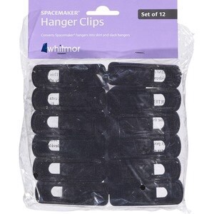 slide 1 of 1, Whitmor 12 Piece Spacemaker Hanger Clips, Black, 1 ct