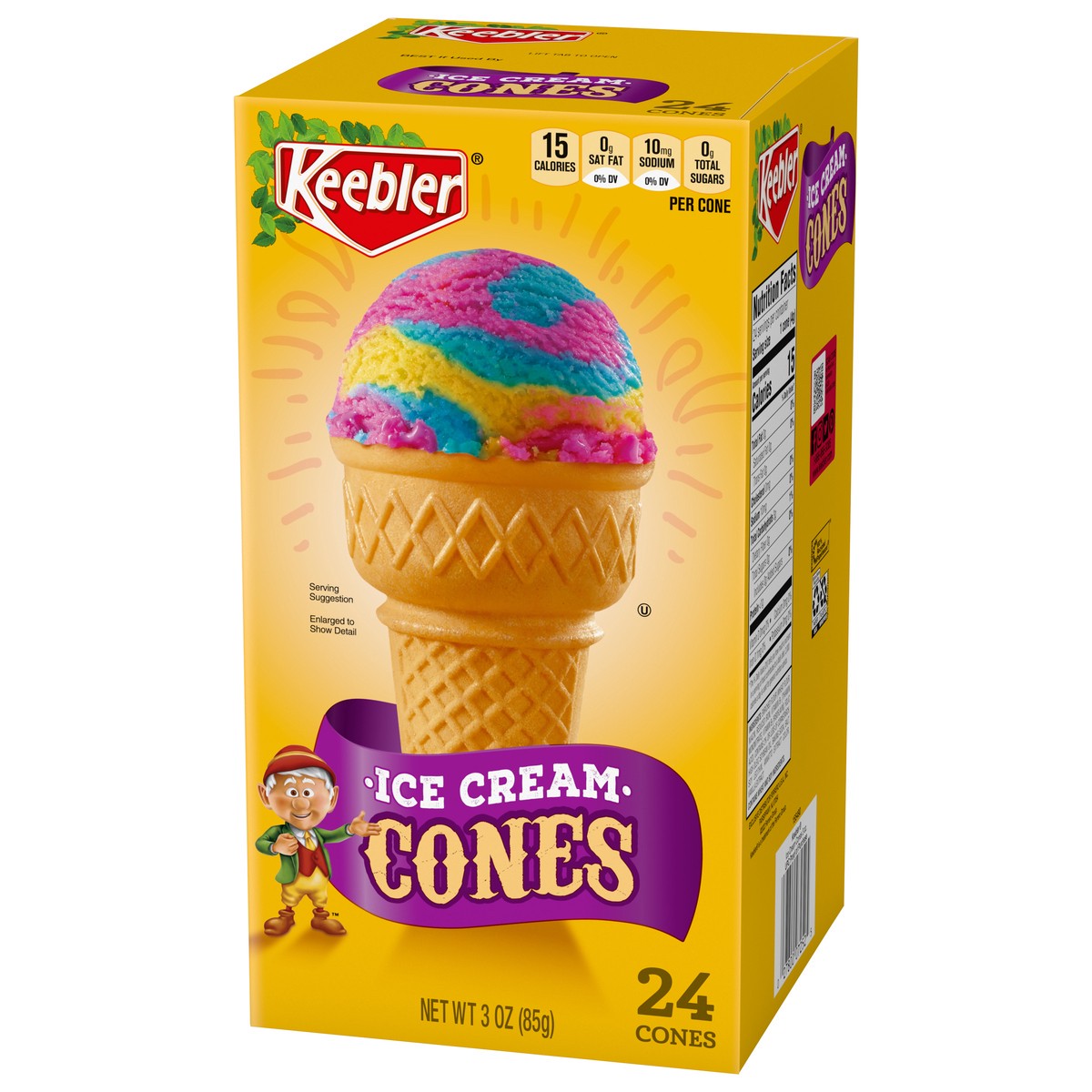 slide 3 of 9, KEEBLER Ice Cream Cones (Standard), 24ct, 3oz/85g Box, 24 ct