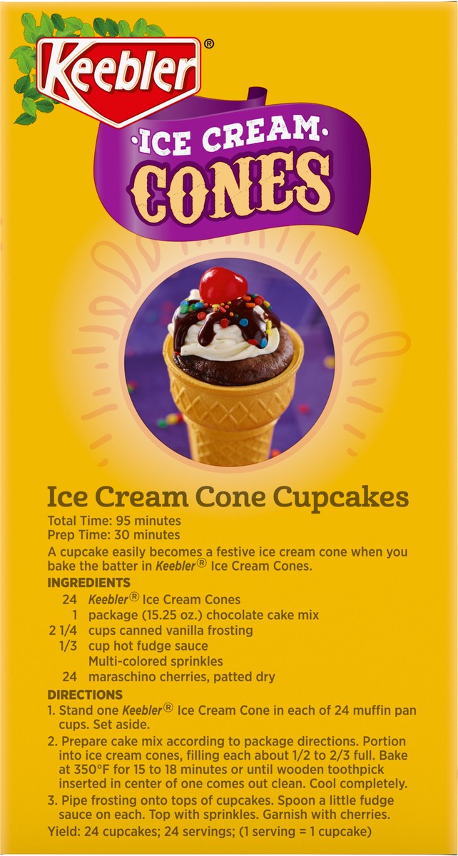 slide 9 of 9, KEEBLER Ice Cream Cones (Standard), 24ct, 3oz/85g Box, 24 ct