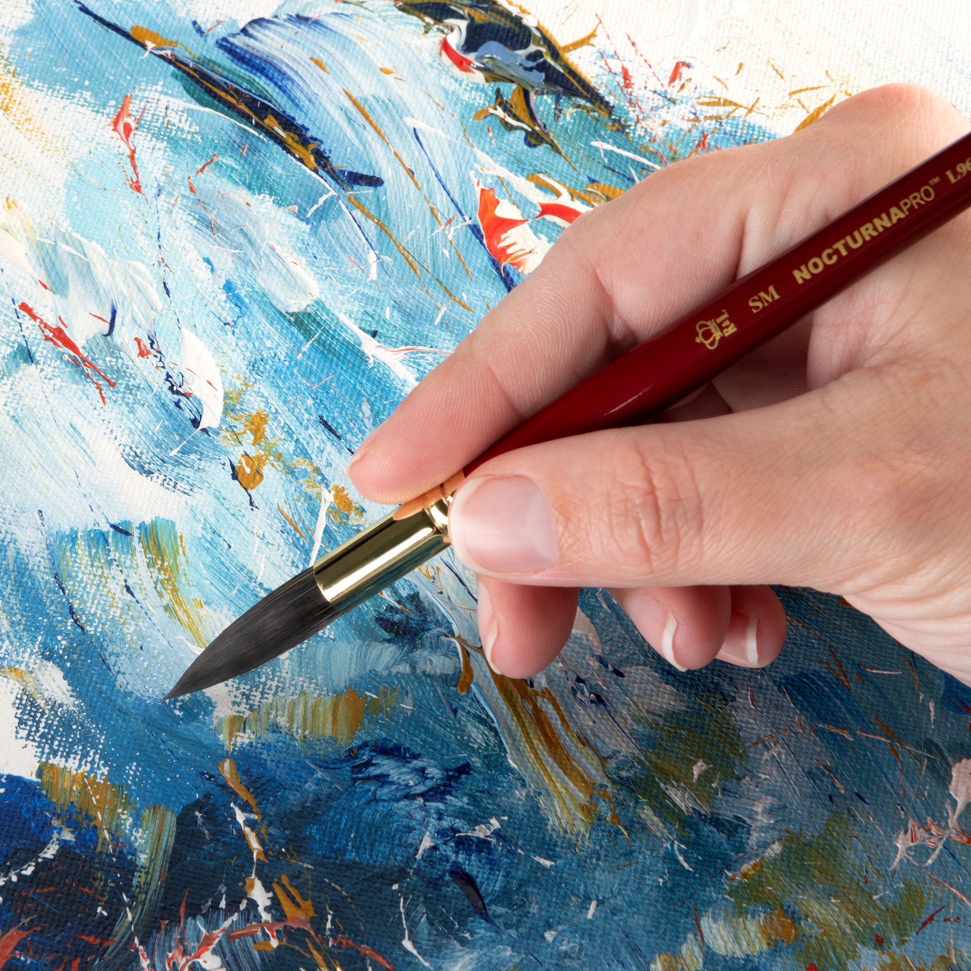 slide 2 of 3, Royal & Langnickel Nocturna Pro Round Wash Brush, Small, SM