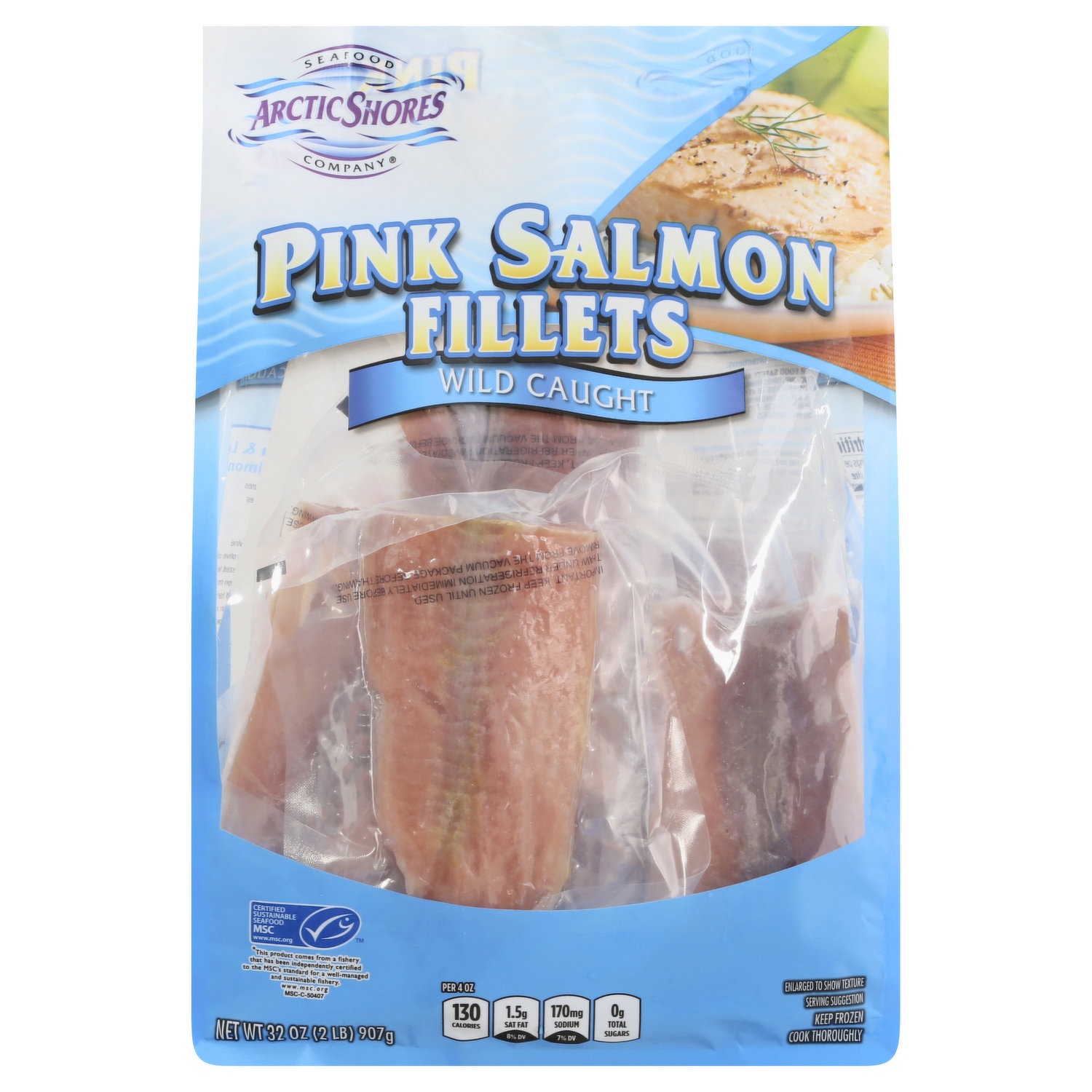 slide 1 of 6, Arctic Shores Salmon, Pink, Fillets, 32 oz